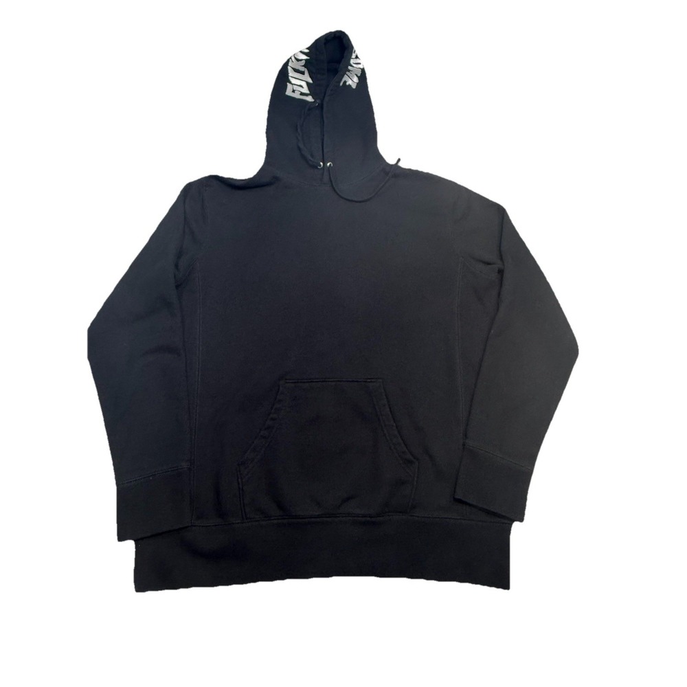 F**king Awesome Hoodie Mens Medium Black Excellent Embroidered Logo Streetwear
